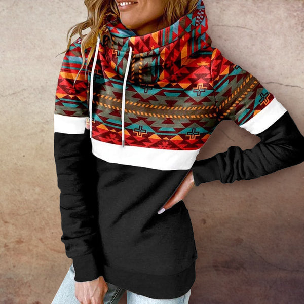 Casual Aztec Printed Long Sleeve Hoodie | Nomadzens