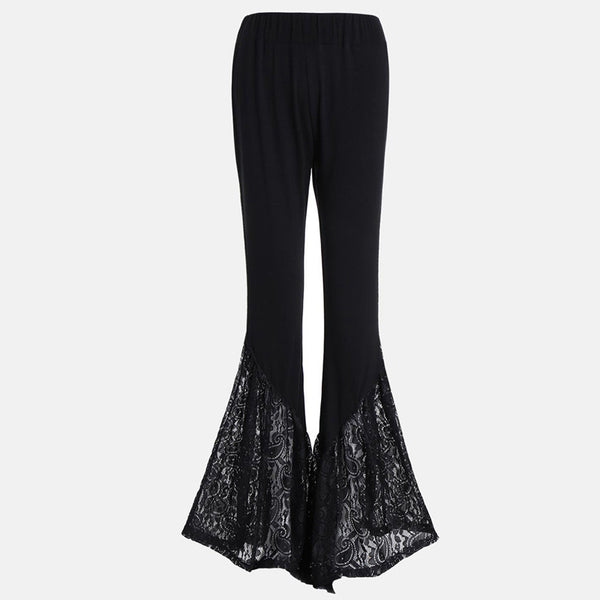 Knitted Panel Lace Bootcut Pants | Nomadzens