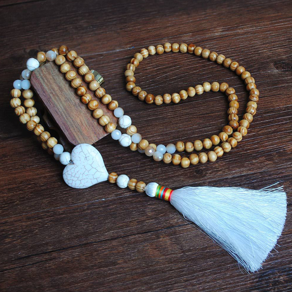 Handmade Wooden Beads and Tassel Ethnic Style Long Necklace | Nomadzens