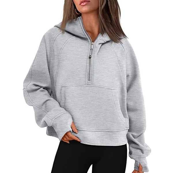 Casual Zipper Decor Slim Fit Hoodie | Nomadzens