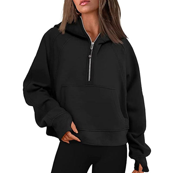 Casual Zipper Decor Slim Fit Hoodie | Nomadzens