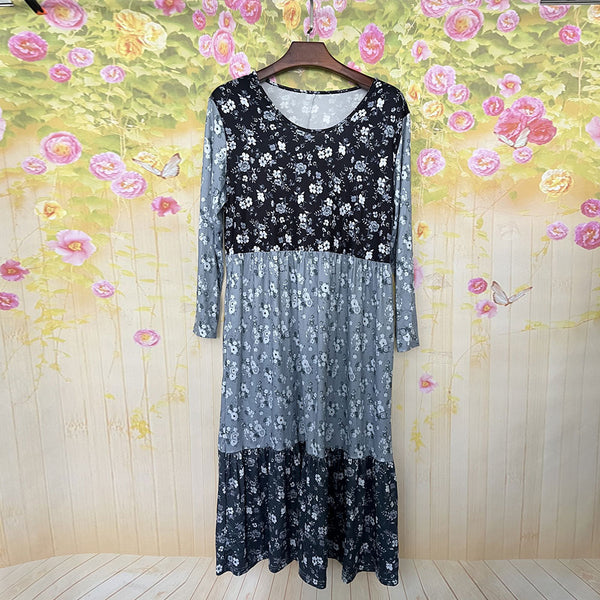 Flower Print A Line Women's Dress with Pockets | Nomadzens