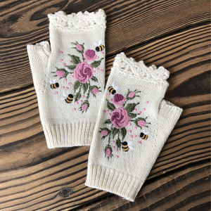 Embroidered Knitted Warm Gloves | Nomadzens