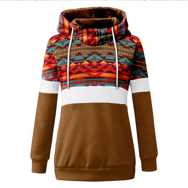 Casual Aztec Printed Long Sleeve Hoodie | Nomadzens