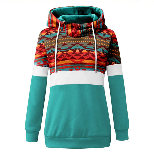 Casual Aztec Printed Long Sleeve Hoodie | Nomadzens