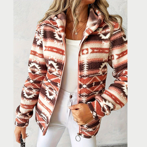 Aztec Pattern Lapel Pocket Coat Jacket | Nomadzens