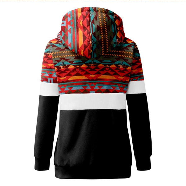 Casual Aztec Printed Long Sleeve Hoodie | Nomadzens