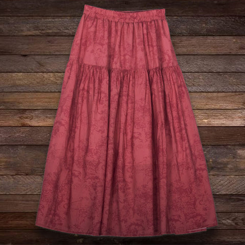 Flower Printed Linen A-Line Skirt | Nomadzens