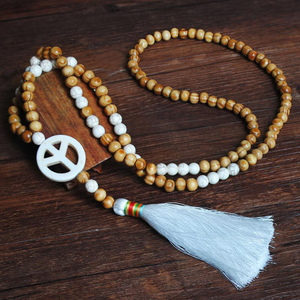 Handmade Wooden Beads and Tassel Ethnic Style Long Necklace | Nomadzens