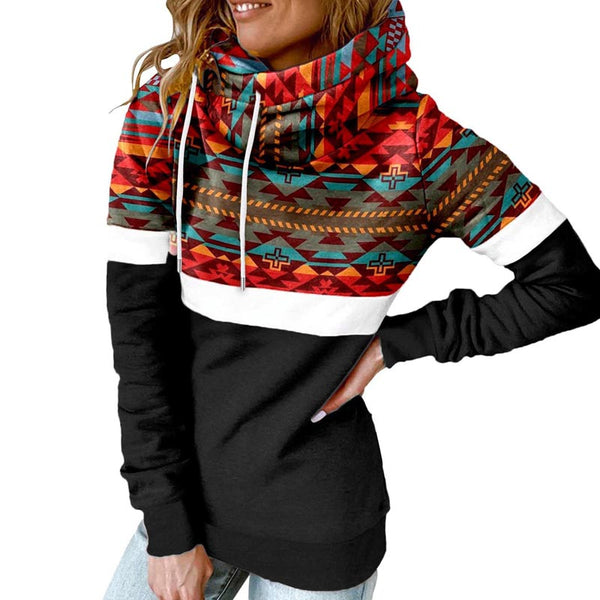 Casual Aztec Printed Long Sleeve Hoodie | Nomadzens