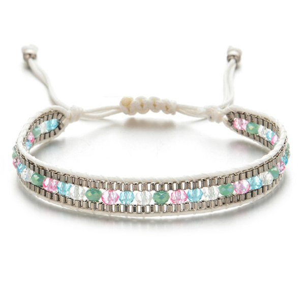 Crystal Beads Boho Braided Bracelet | Nomadzens