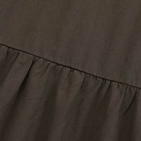 Retro Cotton Pure Color Tiered Skirt | Nomadzens